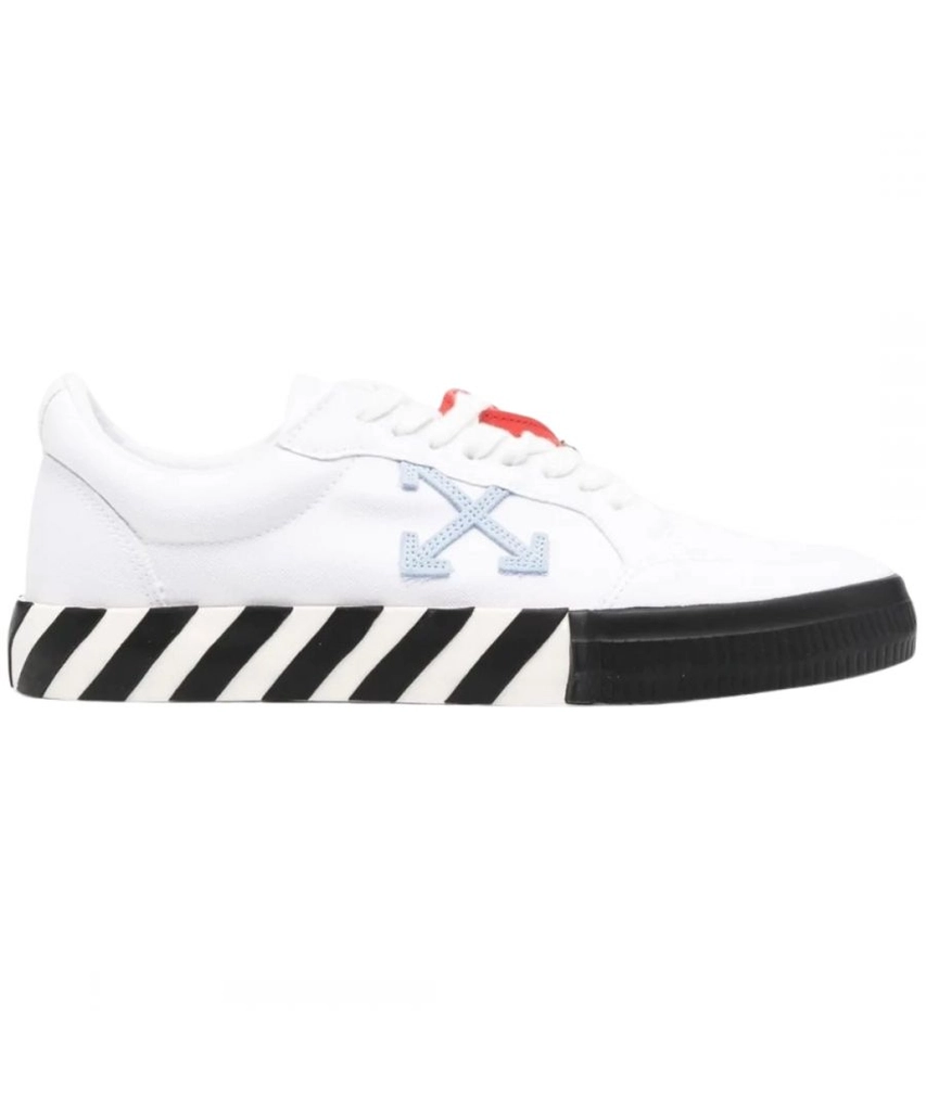Off White Mens Vulc Low Light Blue Design White Sneakers - Size UK 8